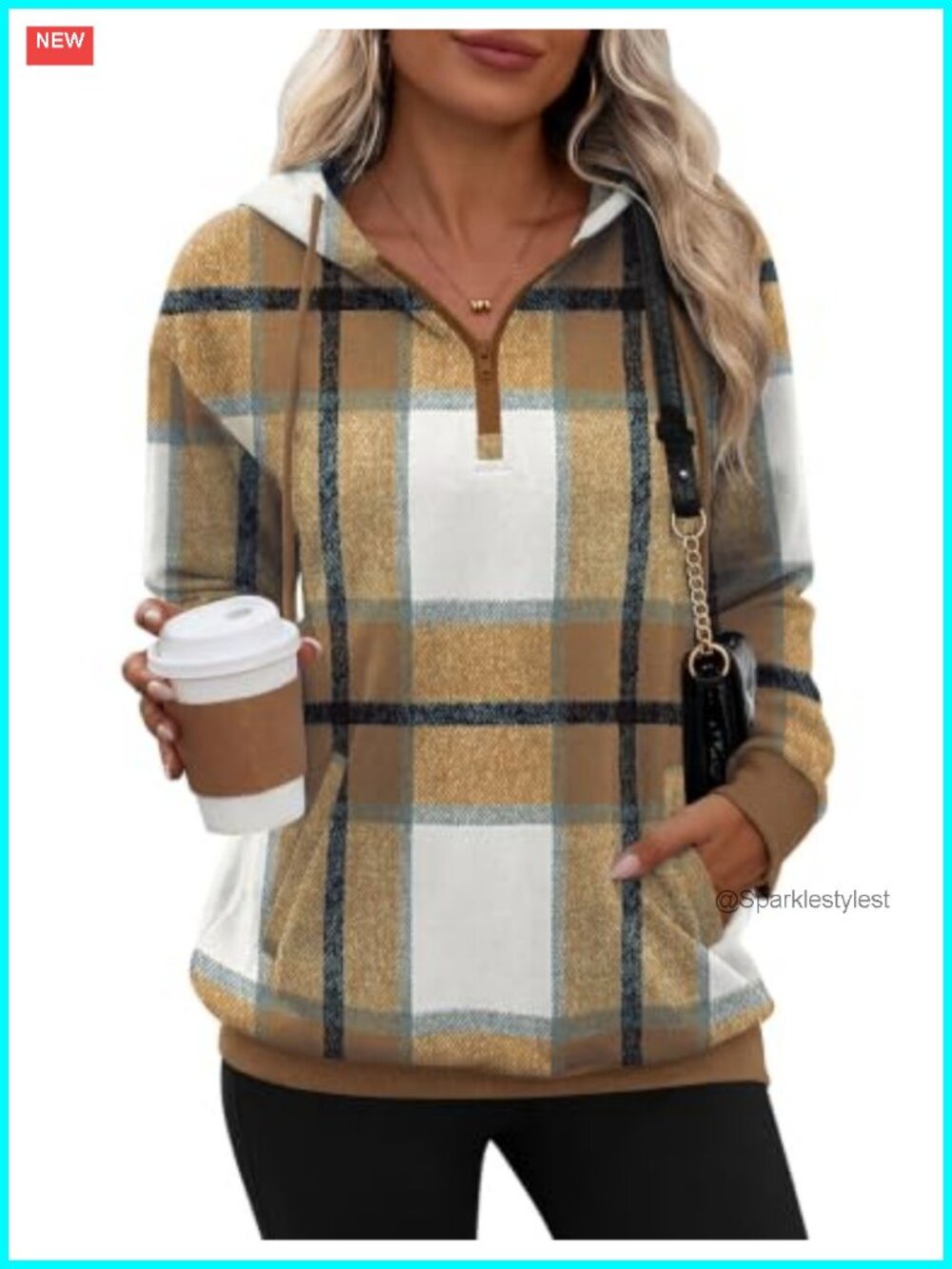 Zeagoo Oversized Half Zip Hoodie Sweatshirt with Pockets